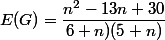 E(G)=\dfrac{n^2-13n+30}{6+n)(5+n)}